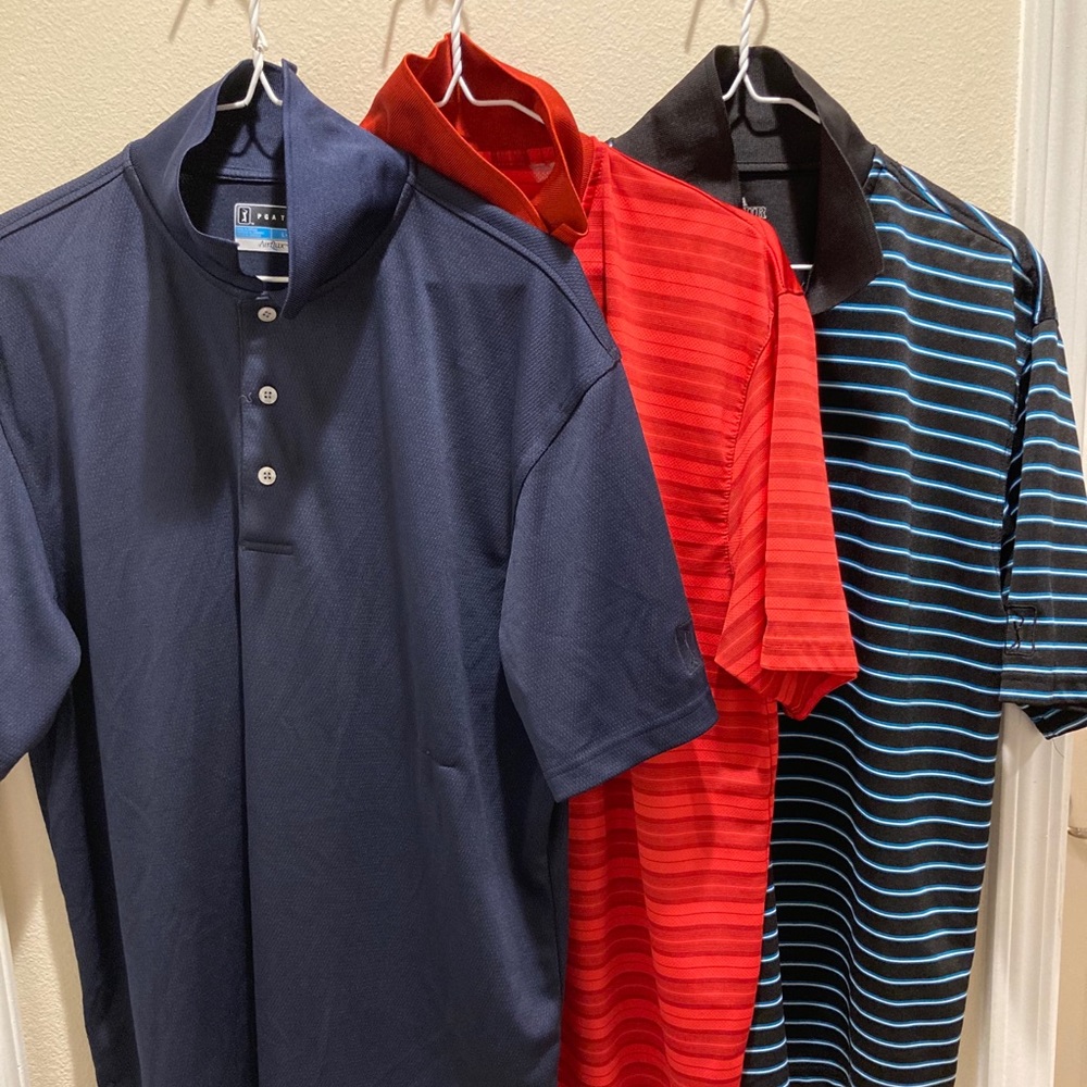 Lot of 3 L/G S.S PGA Tour Golf Polo’s